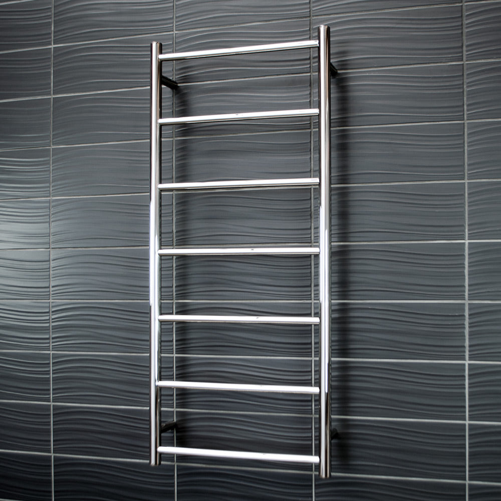 RADIANT HEATING 7-BARS ROUND NON-HEATED TOWEL RAIL CHROME 500MM