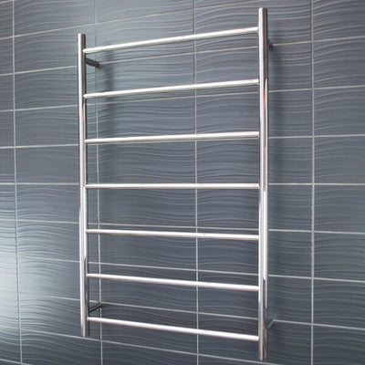 RADIANT HEATING 7-BARS ROUND NON-HEATED TOWEL RAIL CHROME 700MM