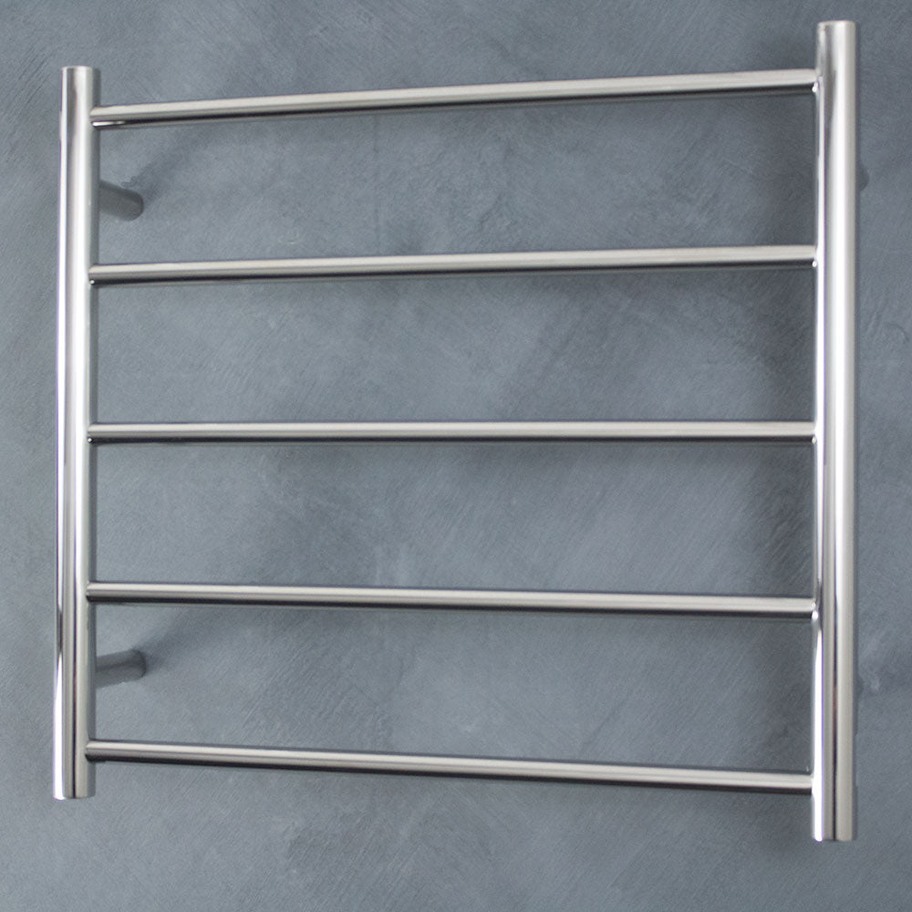 RADIANT HEATING 5-BARS ROUND NON-HEATED TOWEL RAIL CHROME 600MM