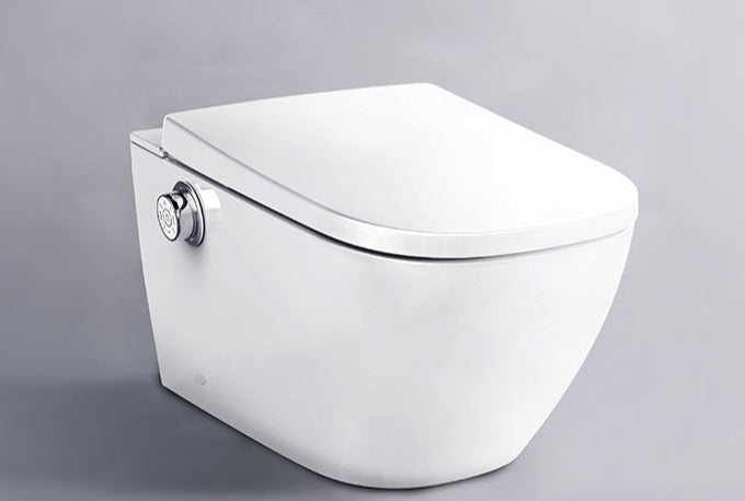 GALLARIA LENZA COMFORT RIMLESS WALL FACE PAN AND REMOTE BIDET PACKAGE GLOSS WHITE