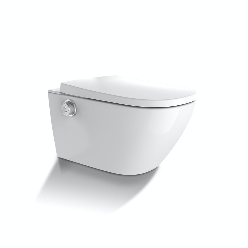 GALLARIA LENZA COMFORT RIMLESS WALL FACE PAN AND REMOTE BIDET PACKAGE GLOSS WHITE