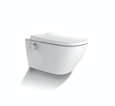 GALLARIA LENZA COMFORT RIMLESS WALL FACE PAN AND REMOTE BIDET PACKAGE GLOSS WHITE