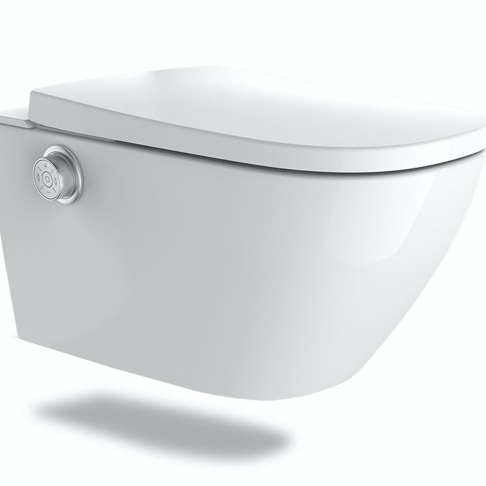 GALLARIA LENZA COMFORT RIMLESS WALL HUNG PAN AND REMOTE BIDET PACKAGE GLOSS WHITE