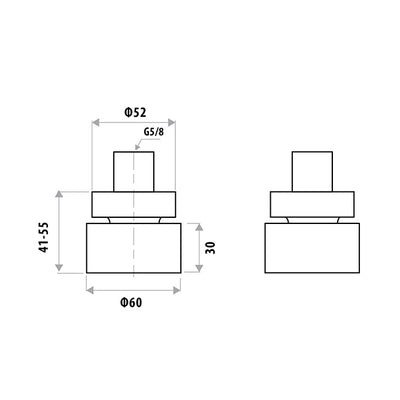 LINKWARE LOUI WALL TOP ASSEMBLY CHROME