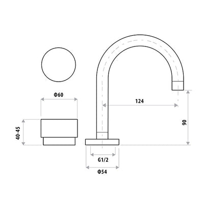 LINKWARE LOUI BASIN SET BRUSHED NICKEL