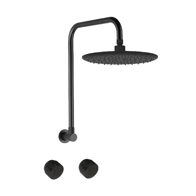 LINKWARE LOUI GOOSENECK SHOWER SET MATTE BLACK