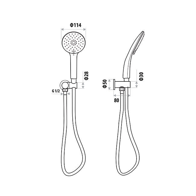 LINKWARE LOUI HAND SHOWER WITH WALL OUTLET BRUSHED GOLD