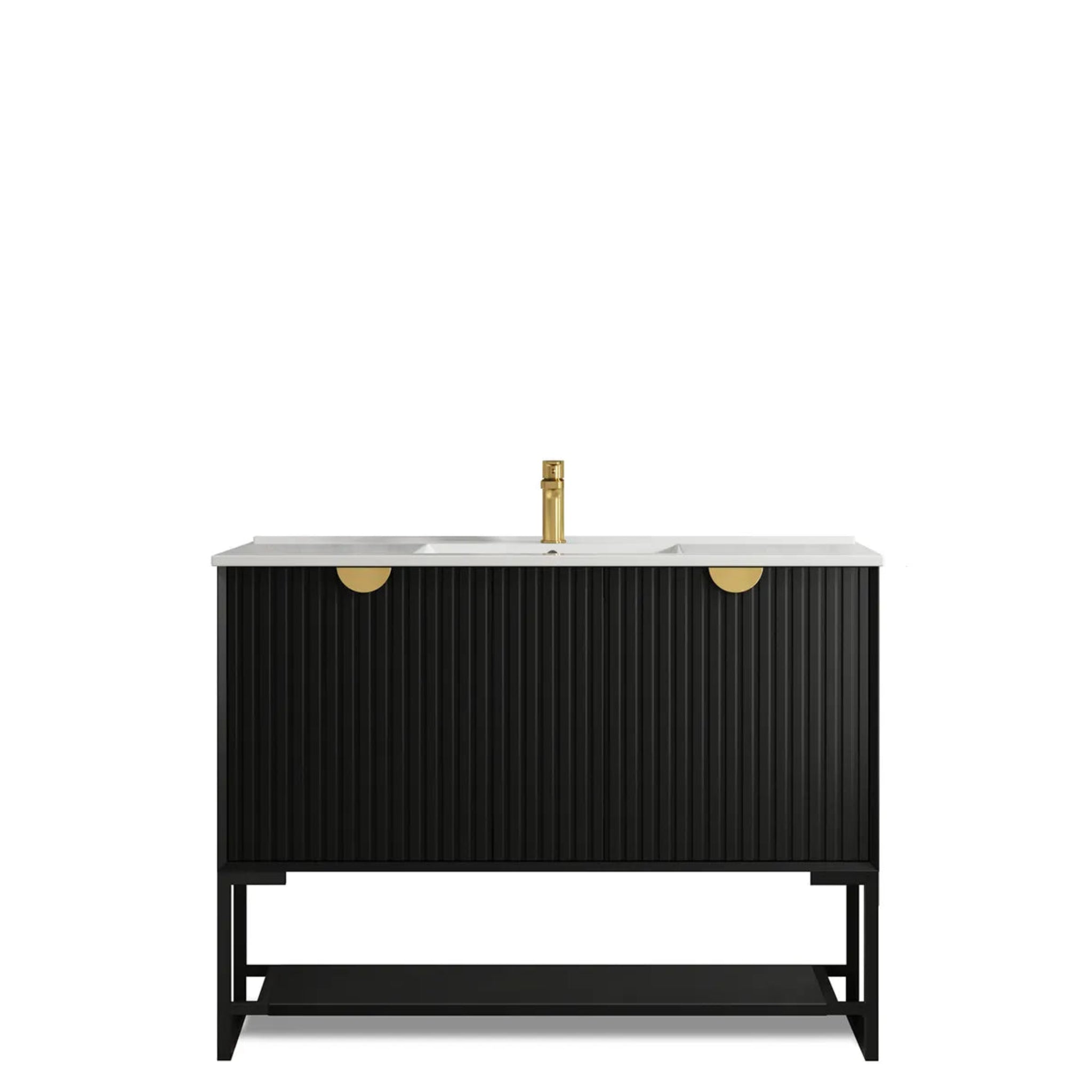 OTTI MARLO MATTE BLACK 1200MM SINGLE BOWL FLOOR STANDING VANITY