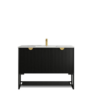 OTTI MARLO MATTE BLACK 1200MM SINGLE BOWL FLOOR STANDING VANITY