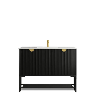 OTTI MARLO MATTE BLACK 1200MM SINGLE BOWL FLOOR STANDING VANITY