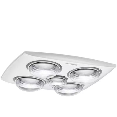 MARTEC CONTOUR 4 3-IN-1 BATHROOM HEATER WITH 4 HEAT LAMPS, EXHAUST FAN AND 8W LED LIGHT SILVER