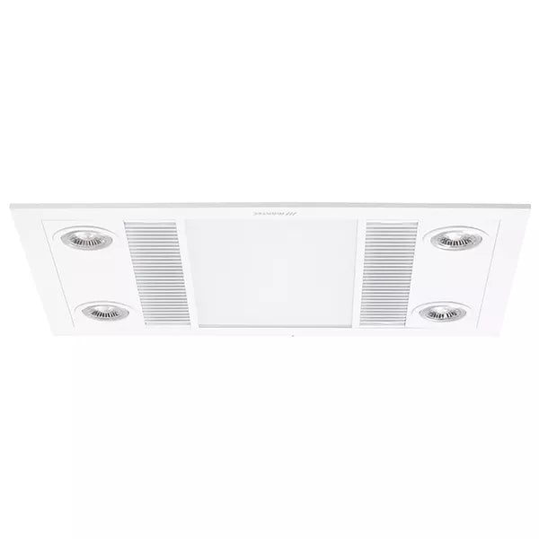 MARTEC LINEAR 3-IN-1 BATHROOM HEATER WITH LED LIGHT, EXHAUST FAN AND HEAT LAMP SILVER