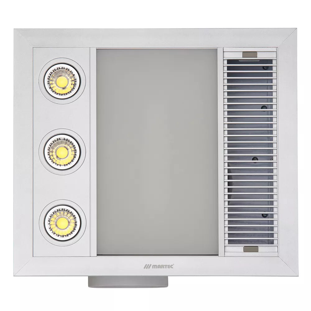 MARTEC LINEAR MINI 1000W HALOGEN 3 IN 1 BATHROOM HEATER & HIGH EXTRACTION EXHAUST FAN WITH LED LIGHT WHITE