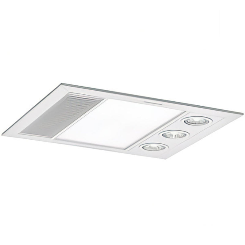 MARTEC LINEAR MINI 1000W HALOGEN 3 IN 1 BATHROOM HEATER & HIGH EXTRACTION EXHAUST FAN WITH LED LIGHT WHITE