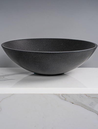 GALLARIA VITERI ROUND ABOVE COUNTER STONE BASIN SHANXI BLACK 430MM