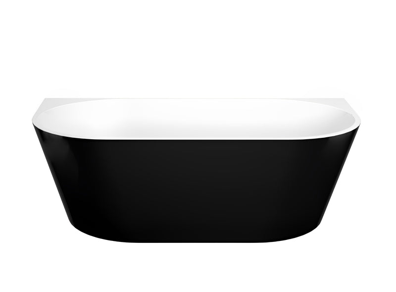 POSEIDON ELIVIA BACK TO WALL BATHTUB MATTE BLACK AND MATTE WHITE (AVAILABLE IN 1400MM, 1500MM AND 1700MM)