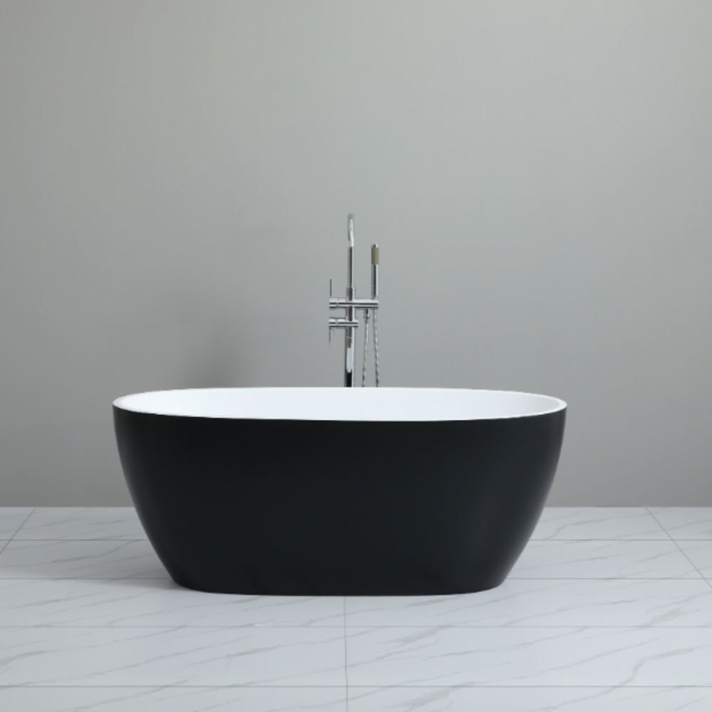 POSEIDON STELLA FREE STANDING BATHTUB MATTE BLACK AND MATTE WHITE (AVAILABLE IN 1500MM AND 1700MM)