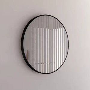 RIVA FRAMED ROUND MIRROR WALL MOUNTED BLACK 600X600MM