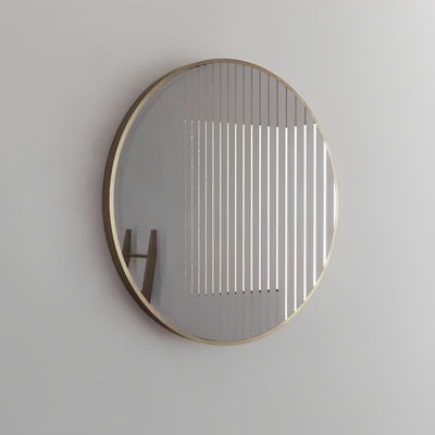 RIVA FRAMED ROUND MIRROR WALL MOUNTED GOLD 600X600MM