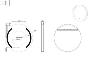 RIVA R1 FRAMELESS FRONTLIT ROUND LED MIRROR 3 COLOUR LIGHTS 600X600MM