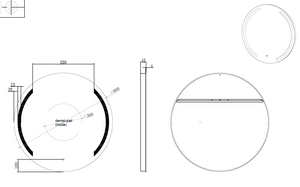RIVA R1 FRAMELESS FRONTLIT ROUND LED MIRROR 3 COLOUR LIGHTS 800X800MM