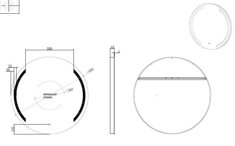 RIVA R1 FRAMELESS FRONTLIT ROUND LED MIRROR 3 COLOUR LIGHTS 800MM