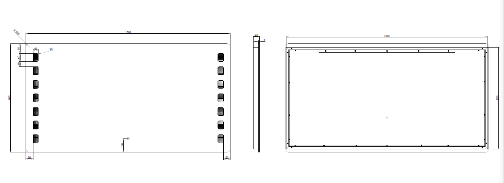 RIVA S1 FRAMELESS FRONTLIT RECTANGLE LED MIRROR 3 COLOUR LIGHTS 1500X900MM