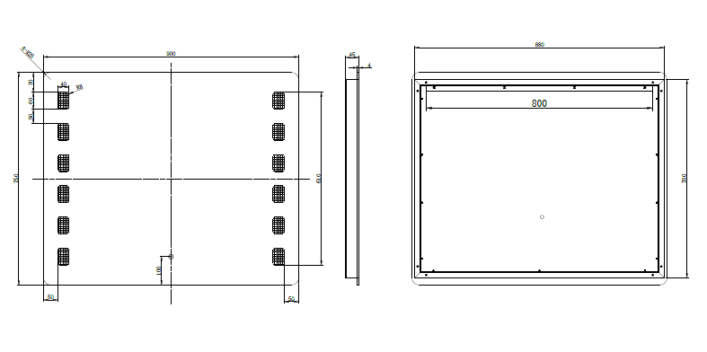 RIVA S1 FRAMELESS FRONTLIT RECTANGLE LED MIRROR 3 COLOUR LIGHTS 900MM