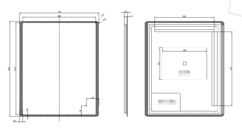 RIVA S3 FRAMELESS BACKLIT RECTANGLE LED MIRROR 3 COLOUR LIGHTS 500X700MM