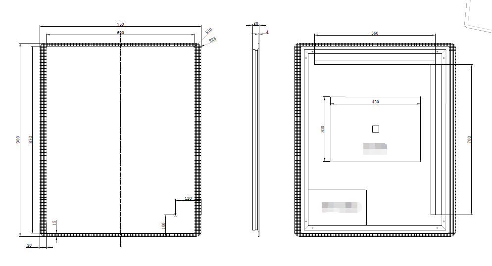 RIVA S3 FRAMELESS BACKLIT RECTANGLE LED MIRROR 3 COLOUR LIGHTS 750X900MM