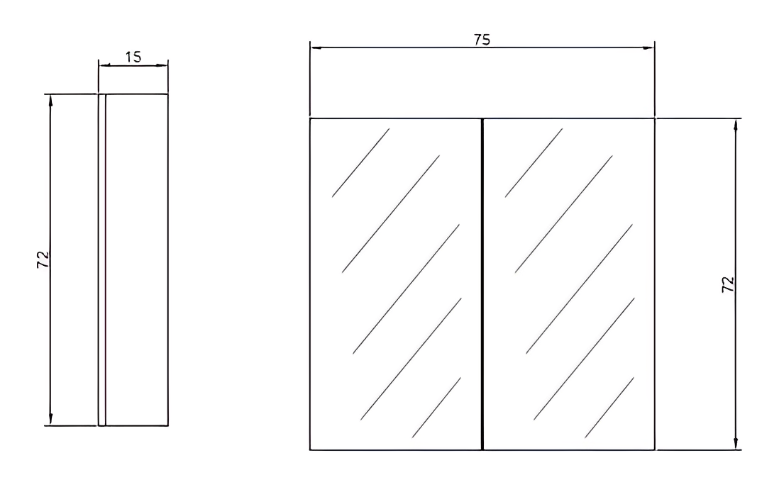 POSEIDON MPSV MIRROR CABINET (AVAILABLE IN 600MM AND 750MM)