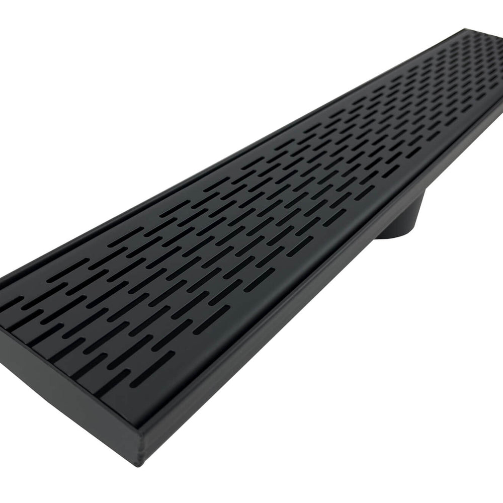 GRATES2GO MATTE BLACK BRICK PATTERN DRAIN 1000MM LENGTH (CUSTOM AVAILABLE)