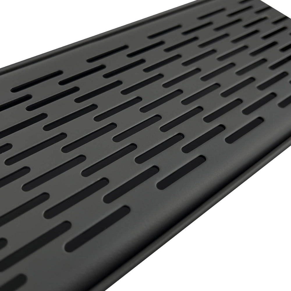 GRATES2GO MATTE BLACK BRICK PATTERN DRAIN 1000MM LENGTH (CUSTOM AVAILABLE)