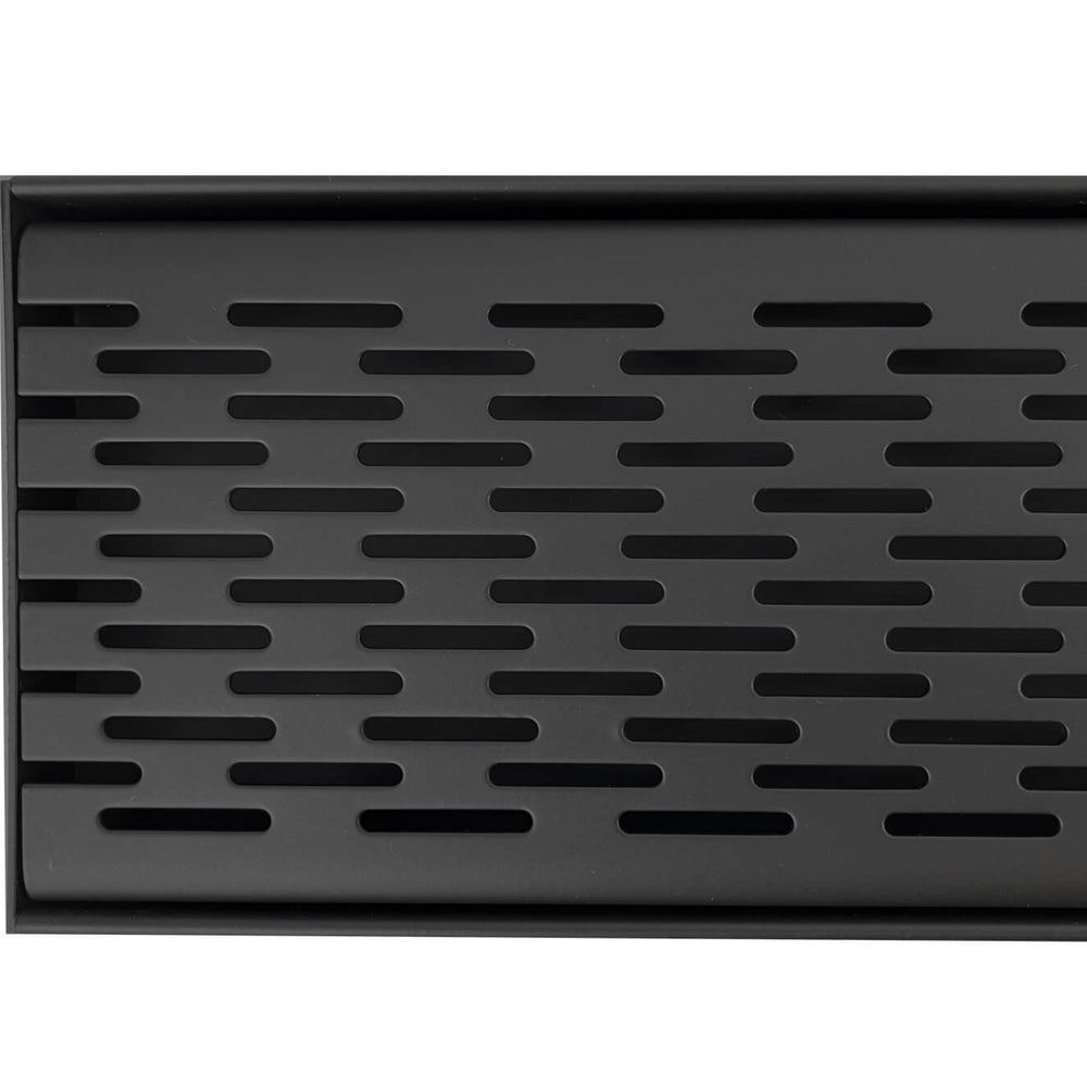 GRATES2GO MATTE BLACK BRICK PATTERN DRAIN 1000MM LENGTH (CUSTOM AVAILABLE)