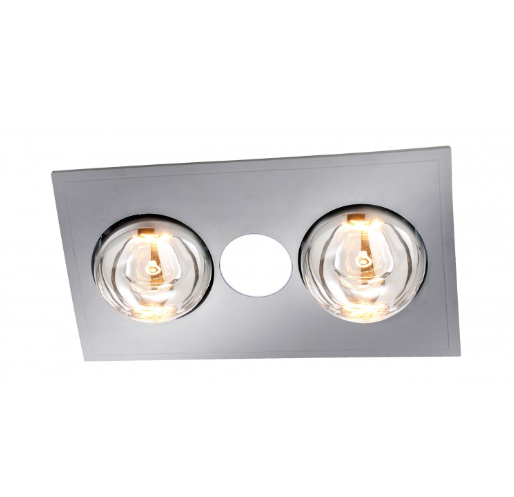 VENTAIR MYKA 2 SLIMLINE 3 IN 1 WITH 2 HEAT LAMPS, LED DOWNLIGHT AND SIDE DUCTED EXHAUST WHITE