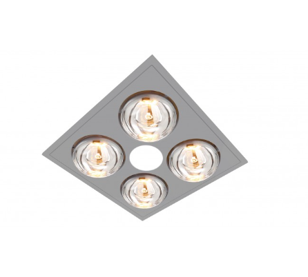 VENTAIR MYKA 4 SLIMLINE 3 IN 1 WITH 4 HEAT LAMPS, LED DOWNLIGHT AND SIDE DUCTED EXHAUST SILVER