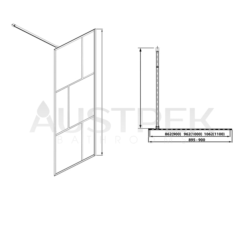 COVEY NC-003 FRAMED WALK IN SHOWER 6MM GLASS