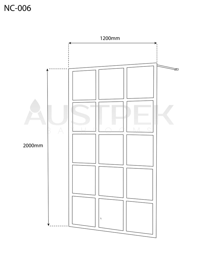 COVEY W01 (NC-006) FRAMED WALK IN SHOWER BLACK