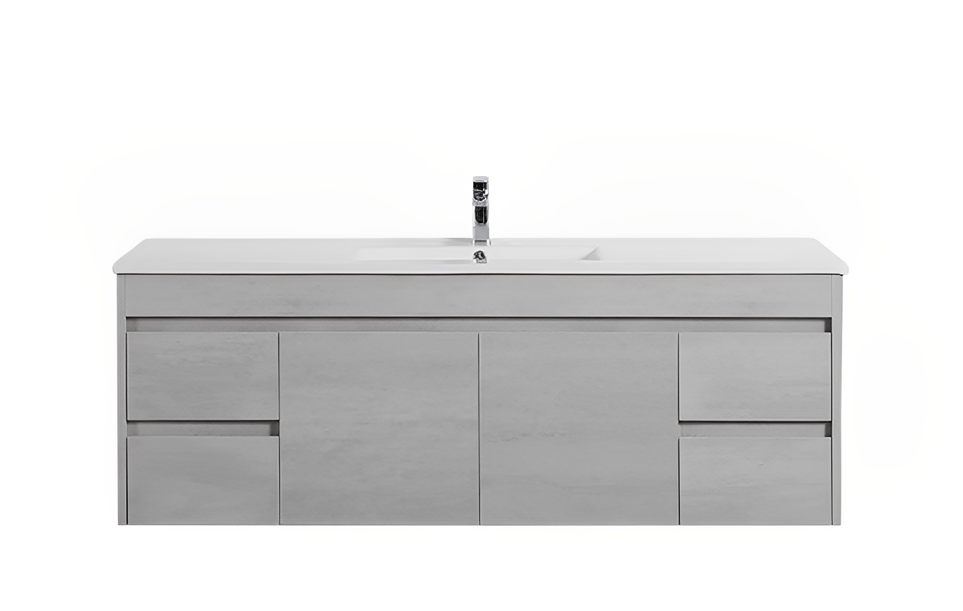 POSEIDON NOVA PLYWOOD CONCRETE GREY 1500MM SINGLE BOWL WALL HUNG VANITY