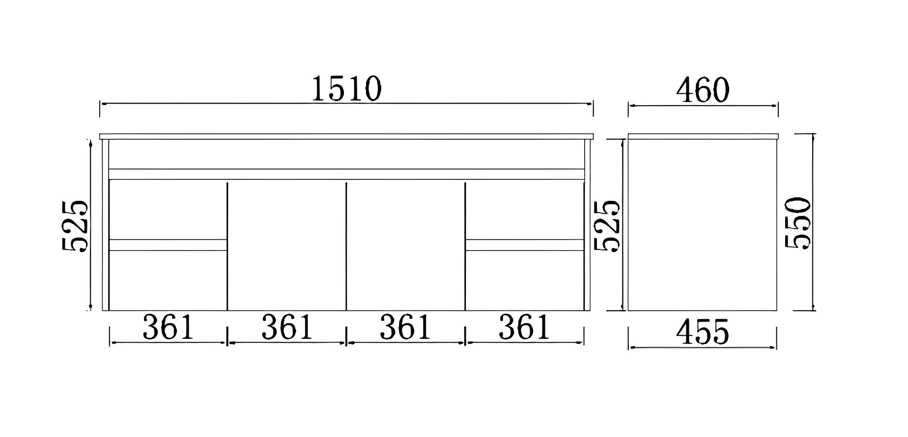 POSEIDON NOVA PLYWOOD CONCRETE GREY 1500MM SINGLE BOWL WALL HUNG VANITY