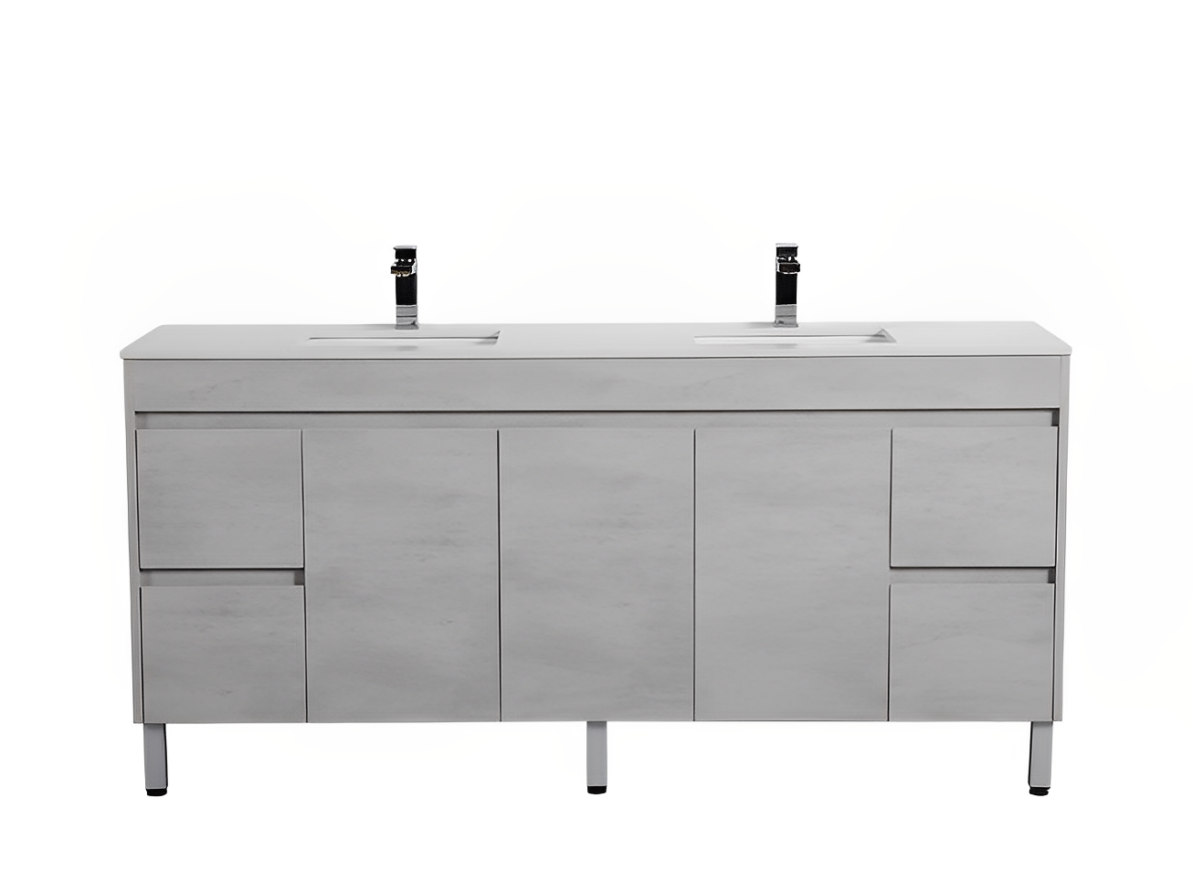 POSEIDON NOVA PLYWOOD CONCRETE GREY 1800MM FLOOR STANDING VANITY CABINET ONLY