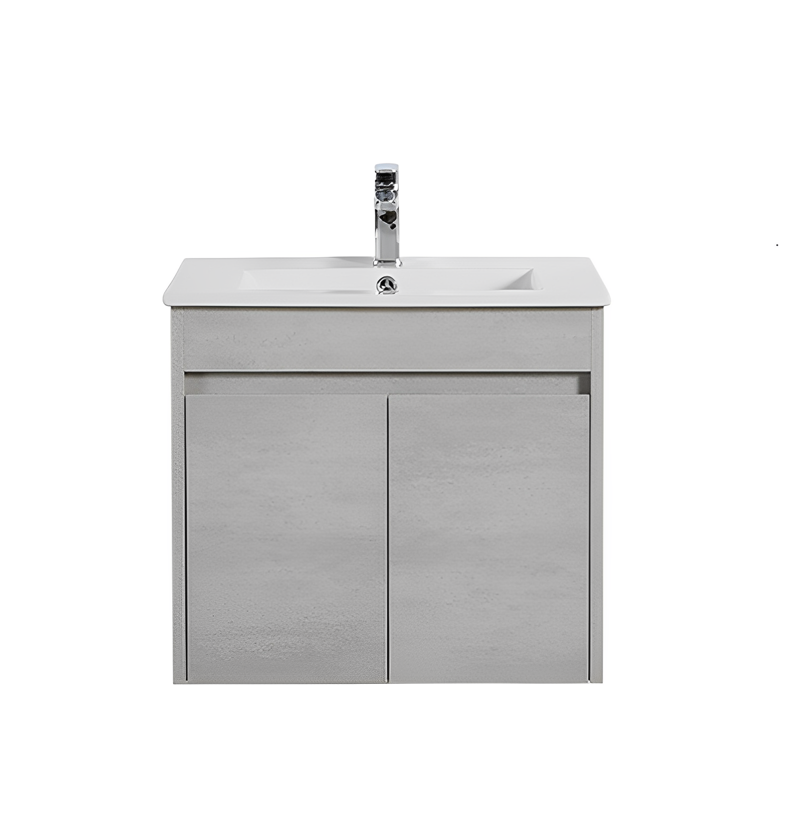 POSEIDON NOVA PLYWOOD CONCRETE GREY 600MM WALL HUNG VANITY