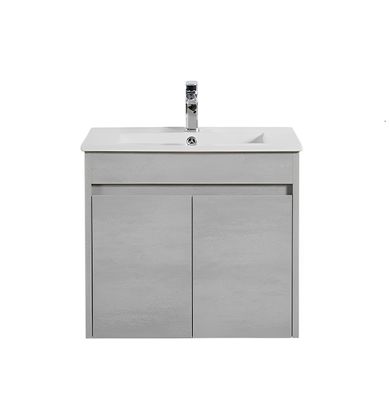 POSEIDON NOVA PLYWOOD CONCRETE GREY 600MM WALL HUNG VANITY