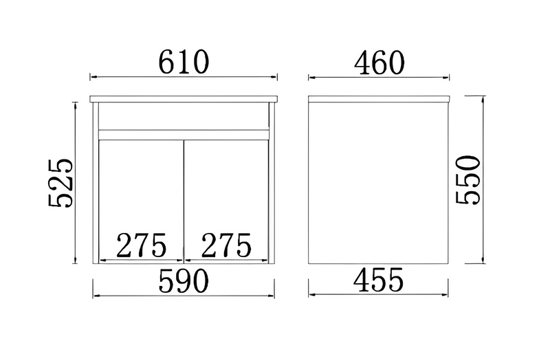 POSEIDON NOVA PLYWOOD CONCRETE GREY 600MM WALL HUNG VANITY