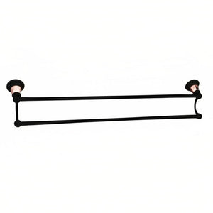 LINKWARE NOOSA DOUBLE NON-HEATED TOWEL RAIL 786MM BLACK AND ROSE GOLD