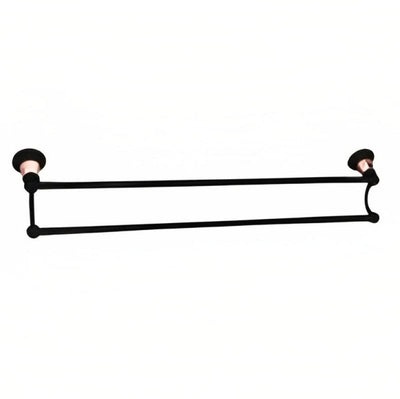 LINKWARE NOOSA DOUBLE NON-HEATED TOWEL RAIL 786MM BLACK AND ROSE GOLD