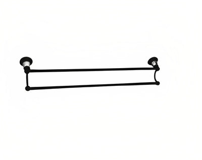 LINKWARE NOOSA DOUBLE NON-HEATED TOWEL RAIL 786MM BLACK AND  CHROME