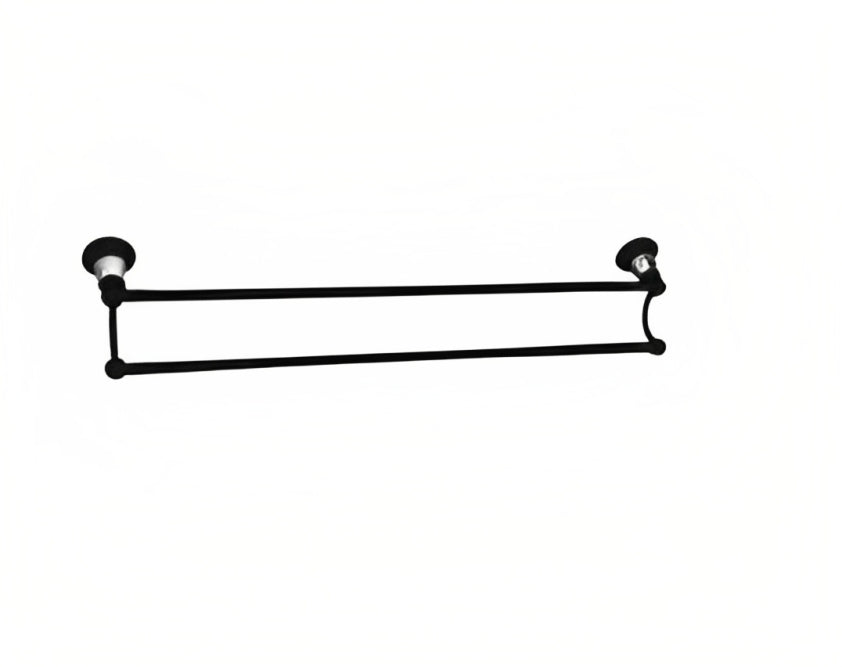 LINKWARE NOOSA DOUBLE NON-HEATED TOWEL RAIL 786MM BLACK AND  CHROME