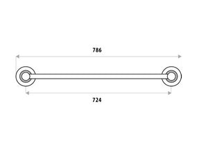 LINKWARE NOOSA SINGLE NON-HEATED TOWEL RAIL 786MM CHROME