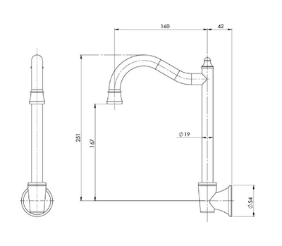 PHOENIX NOSTALGIA WALL SINK OUTLET SHEPHERDS CROOK CHROME